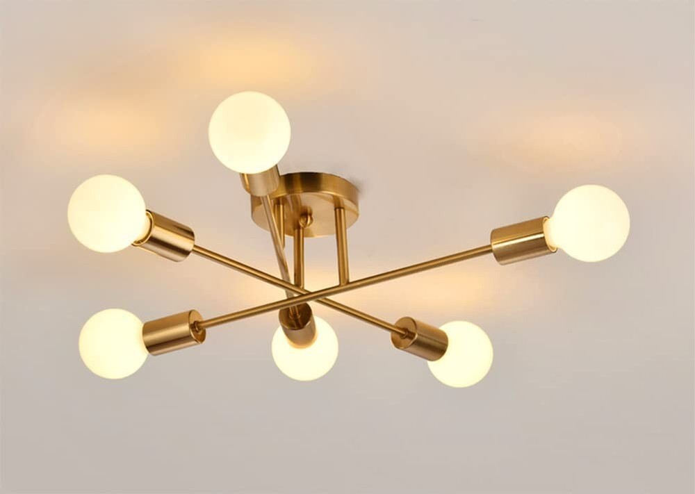 Modern-Industrial Style Indoor Chandelier,Flush Mount Ceiling Light Modern Pend
