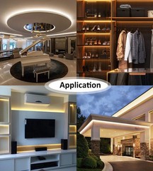 12V 24V COB CCT 2700K-6500K LED Strip 5M 600Leds/m Dimmable Flexible Tape Light