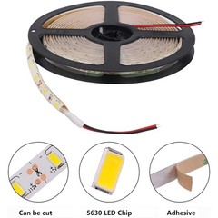 16.4FT 5630 SMD LED Lights Strip 300 LEDs 12V Super Bright Daylight White 6000K