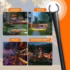 4 Pack 10Ft String Light Poles, Metal Poles with Fork for Outside Lights,Outd…