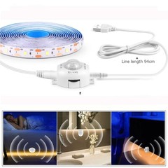 USB Motion Sensor LED Strip Lights For Bedroom Stair Cabinet Night Light Decor