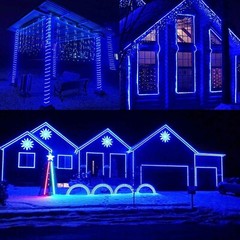 Solar Rope Lights Outdoor Waterproof LED PVC Tube Blue Fairy String Light Garden