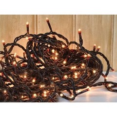NEW Primitive Teeny Lights 100 Ct Clear Bulbs Brown Elec Cord Strand Rice INDOOR