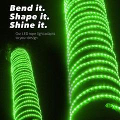 Green 8-Mode LED Outdoor Waterproof Rope Light 10′ 25′ 50′ 100′ 150′ 300′ ft