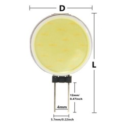 G4 LED Chip COB Light 5W 10W 15W 20W DC 12V Headlight Round Lamp Cool/Warm White