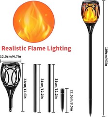 4 Pack 43″ Solar Lights Outdoor LED Higher & Larger Flickering Flame Solar Torc