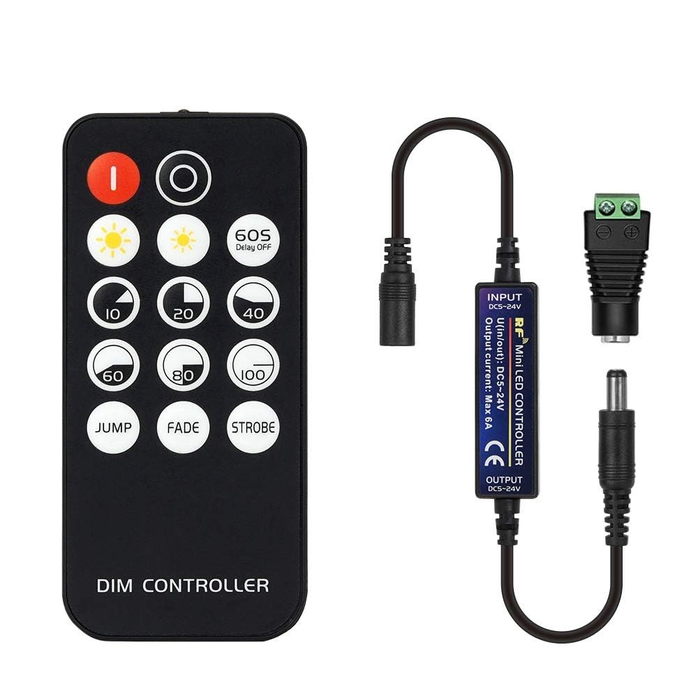 BTF-LIGHTING Mini RF Dimmer Controller 14 Keys for FCOB 3014 5630 5730 3528 S…