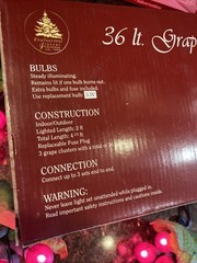 GRAPEVINE GARLAND Glass GRAPE CLUSTER Wine Decor Lot Of 3 IOB Indoor/outdoor VTG