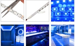Waterproof 5M Blue LED Strip Light 300 LEDs Dimmable Flexible for Home & Outdoor