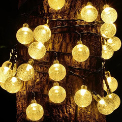 Solar Crystal Globe String Lights 60 LED IP65 Waterproof 8 Modes Garden Decor