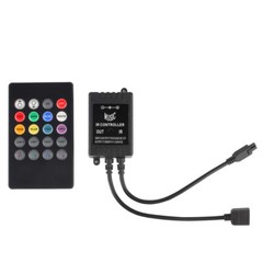 Waterproof 5M 5050 RGB 300 LED Strip Light Black PCB + 20Key IR Music Controller