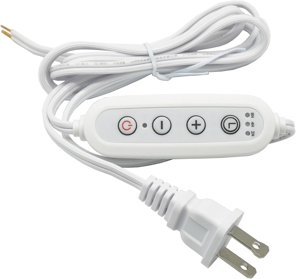 Lamp Cord with Dimmer, LED Timing Function，Dimmable & Timer 2/4/8Hrs, Dimmer f