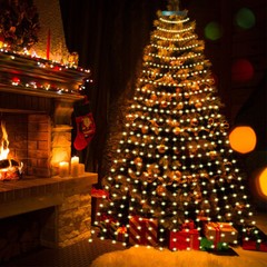 Christmas Tree Waterfall String Lights 6.56FT x 16 Lines 320 LED USB Xmas Lights