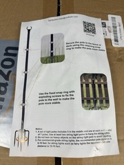 4 Pack String Light Poles for Outside, Thickened Metal Light Hangers – 7.5 Ft