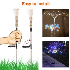 150 LED Solar Firework Lights Outdoor Waterproof Path Lawn Garden Decor Lamp