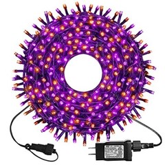 300 LED Orange&Purple Halloween Lights 99FT Connectable 8 Lighting Modes with M