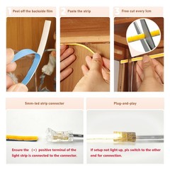 Under Cabinet COB Led Light Strip kit,16.4ft/5m Cuttable 3000K,Diffused Power…