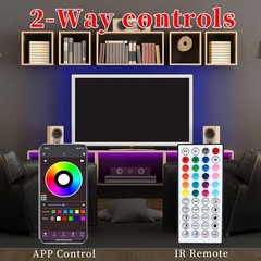 Smart LED Strip Lights 25FT w/ 44 Keys IR Remote App Control Adhesive Backing