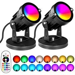 5W RGBW Landscape Lights, 16 Color Changing Spotlight 110V 120V Outdoor Lands…