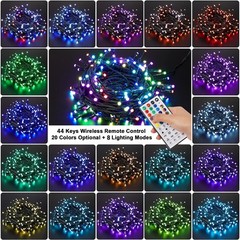 66ft Christmas Decorative Mini Lights, 200 LED RGB Changing 8 Functional Gree…