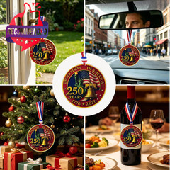 250 Anniversary Usa Ornament, United States 250 Years American Anniversary