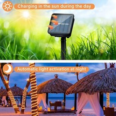 50/100/200/300 LED Solar Rope Lights for Camping Fence Patio Garden Decoration