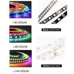 1-5M 5V WS2812B 5050 RGB LED Strip Light 144 150 300 Leds Individual Addressable