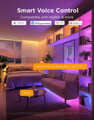 RGBWWIC Strip Light 2 Pro with Matter, 16.4Ft Smart LED Strip Lights Work with A