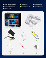 200FT RGB+IC Permanent Outdoor Lights, 24V Year-Round Roof & Eaves Lighting with