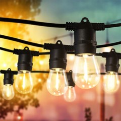 Outdoor String 27/48/96FT Lights LED Lights IP65 Connectable Patio Yard Garden