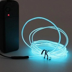 Battery Operated Neon LED Lights Glow EL Wire String Strip Rope Tube Party Decor