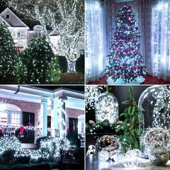 4-Pack Solar Fairy Lights Outdoor, Extra-Long 288FT 800LED String Lights