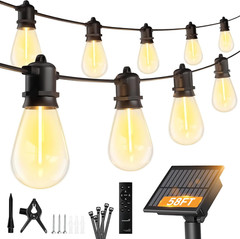 100FT Solar-String-Lights-Outdoor-Waterproof, 31+2LED S14 Shatterproof Bulb, Pat