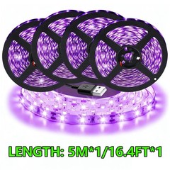 USB LED Strip Light 9.8ft 3M Purple UV Black Light with Switch for Game Room