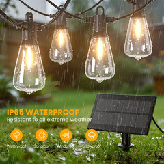 100FT Solar String Lights Outdoor Waterproof IP65 with Usb-Charging , Solar Powe