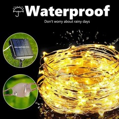 Joomer Solar Fairy Lights 2 Pack Total 80FT 240LED Lights Warm White Copper Wire
