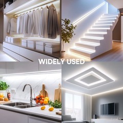 LED Light Strip 5V Cool White USB Power Supply with Built-in Switch Button