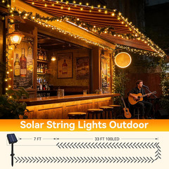 Solar String Lights Outdoor Waterproof 2 Pack Total 66Ft 200LED 8 Modes Twinkle