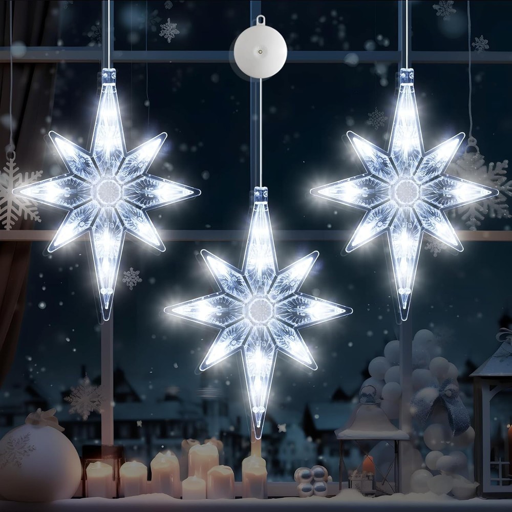 3Pcs Christmas Window Lights – Battery Powered Christmas Window Decorations