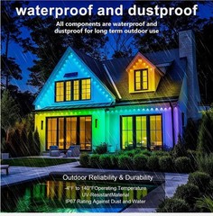 Permanent Outdoor Lights,200FT RGB Eave Light,IP67 Waterproof Lighting for House