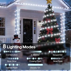 25FT LED Rope Lights Outdoor, LED Flexible Tube Lights with 8 Modes Waterproof