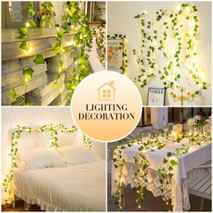 33ft 100 LED Vine with Fairy Lights with Remote, Fake Vines String Lights Batter