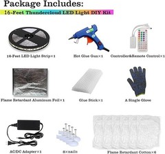 DIY Thunder Cloud Light Kit – LED Music Sync, Multicolor Lightning Room Decor