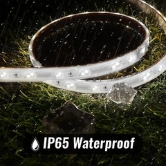 Cool White 16-Mode LED Strip Light, Outdoor Waterproof Connectable Lighting