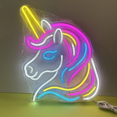 Unicorn LED Neon Light USB Cable Kids Adults Rainbow