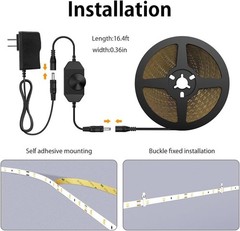 Safe 5M Dimmable LED Light Strip – Bright Daylight White for Aesthetic Touches