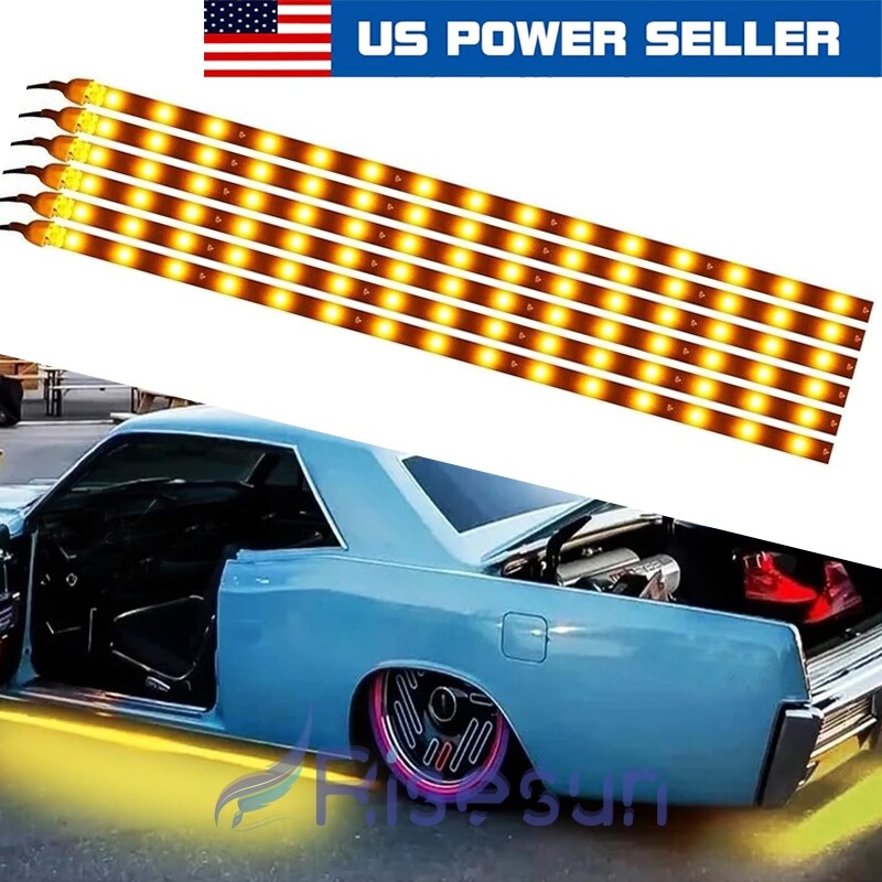 6PCS 12V 12″ 1FT Waterproof LED Strip Light For Motors Car Truck Boat Flexible