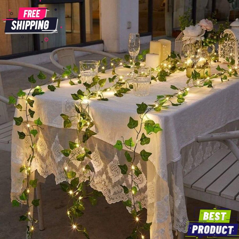 Vines with Lights 6.56ft 20 LED Vines with Fairy Light 8 Modes Leaf String Light