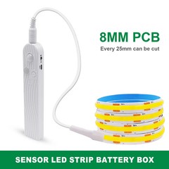 Motion Sensor COB Led Strip Light 5V DC Battery Powered Warm White Blue Red Pink