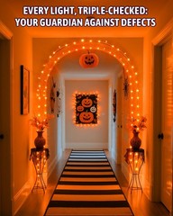 Halloween String Lights Battery Operated, Orange Lights with Timer Waterproof 16
